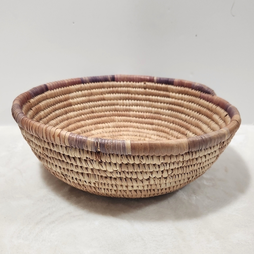 Boho Natural Woven Coiled Reed Grass Handmade Wall Art Decor And Basket - Picture 9 of 11